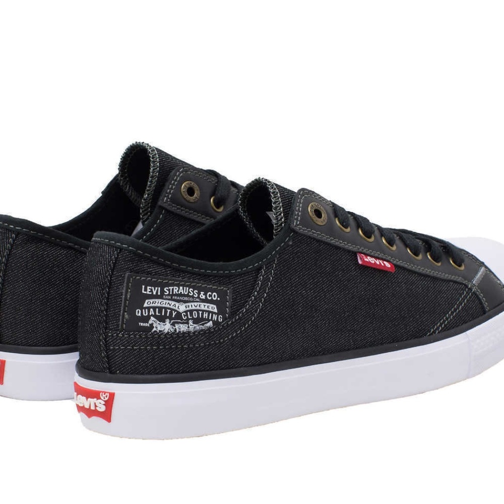 Levi's Mens Stan Buck Black Denim Sneakers B - Picture 2 of 7